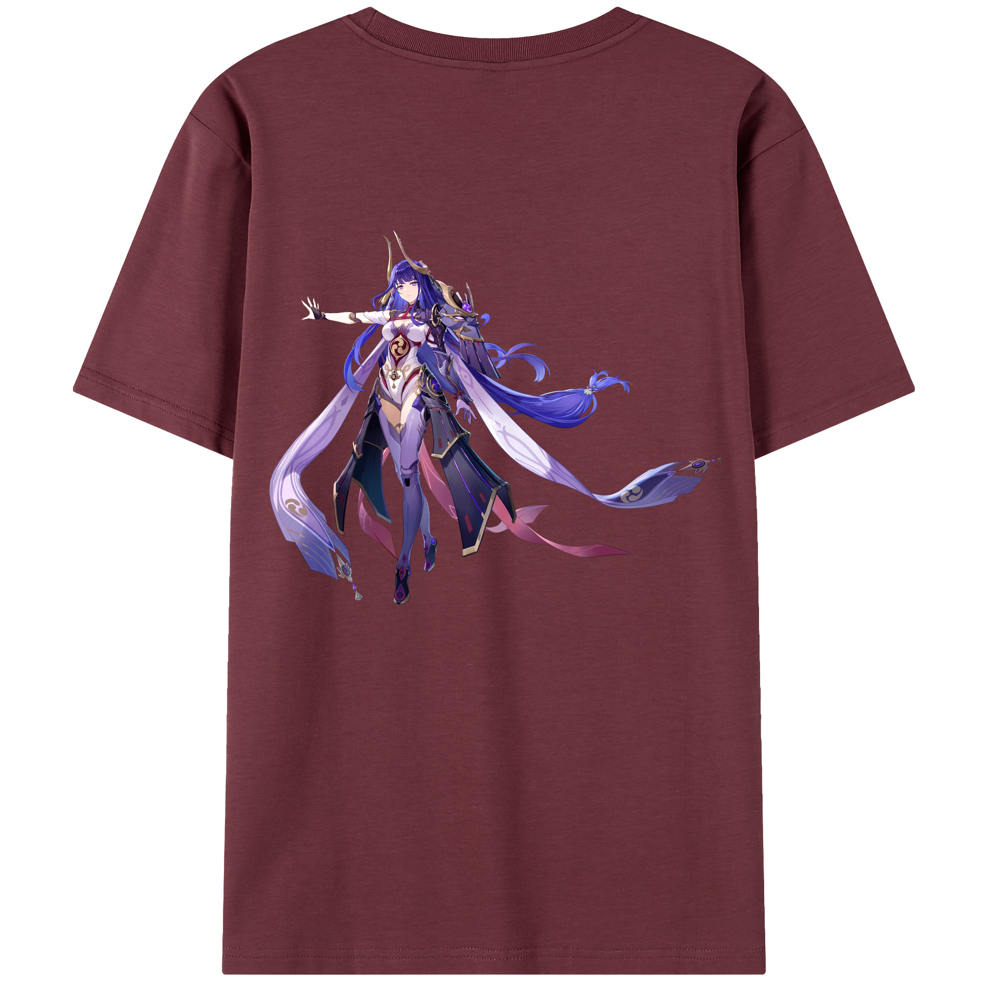 げんし神 雷電将軍 らいでんしょうぐん genshin Raiden Shogun 綿100％半袖Tシャツ（背面プリント）